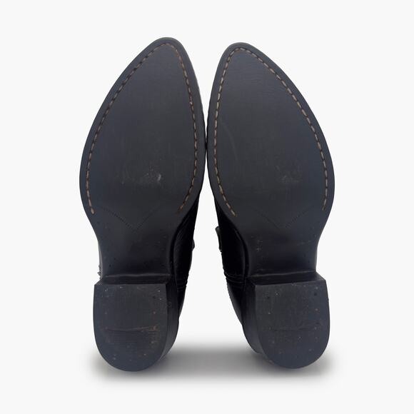 OLD WEST Jama 8110 Unisex Kids J Toe Leather Cowboy Boots (Black | Size 13/1) - Picture 7 of 8